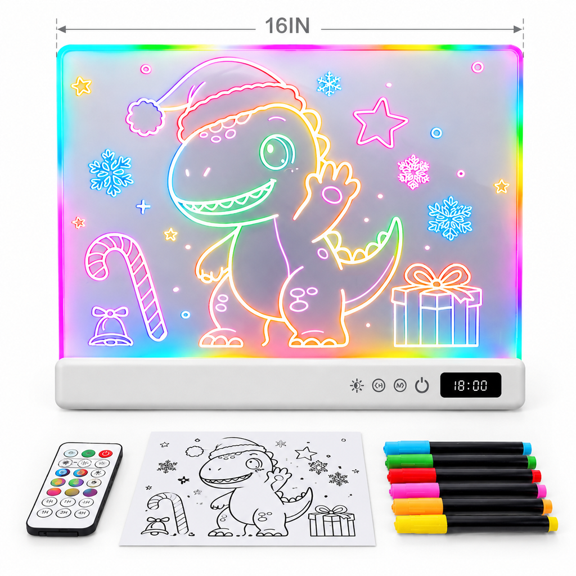 Upgraded LED Drawing Board, 16IN Scratch-Proof LED Writing Board