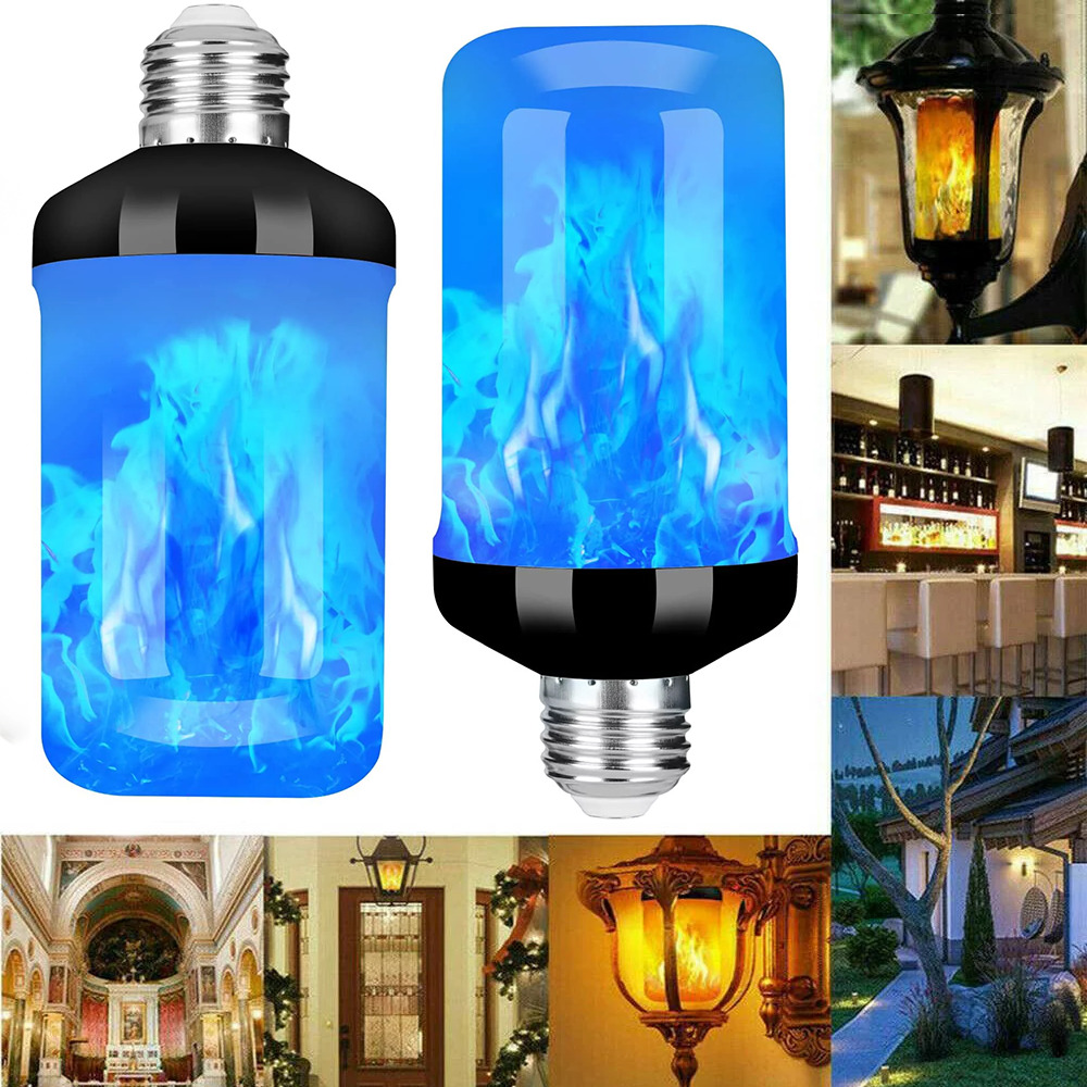 Upgraded LED Flame Light Bulb, 4 Modes Fire Flame Light Bulbs with