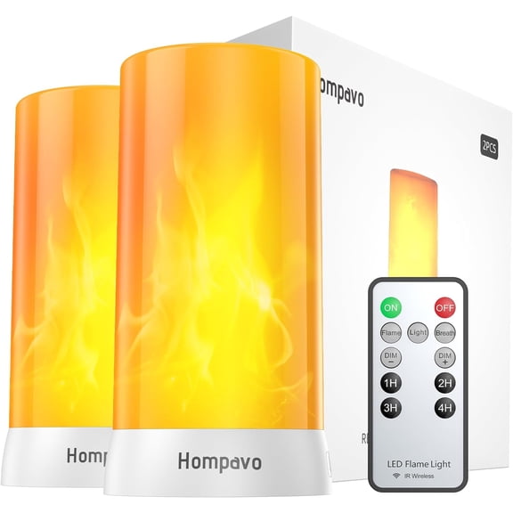 Upgraded LED Flame Lights with Remote & Timer, 4-Mode Rechargeable Battery Operated Flameless Candles, Waterproof Pillar Flickering Lanterns for Bathroom Patio Wedding Halloween Home Decor