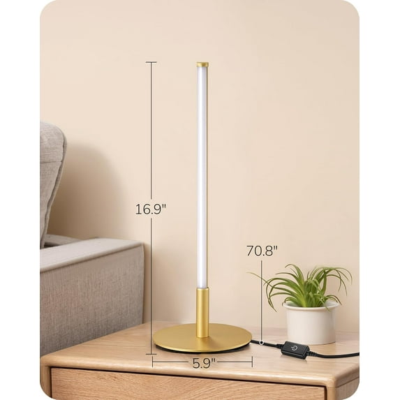 Upgraded LED Table , Stepless Dimmable Bedside  with 3 Color Temperatures, Modern Nightstand  for Bedroom, Living Room, Corner