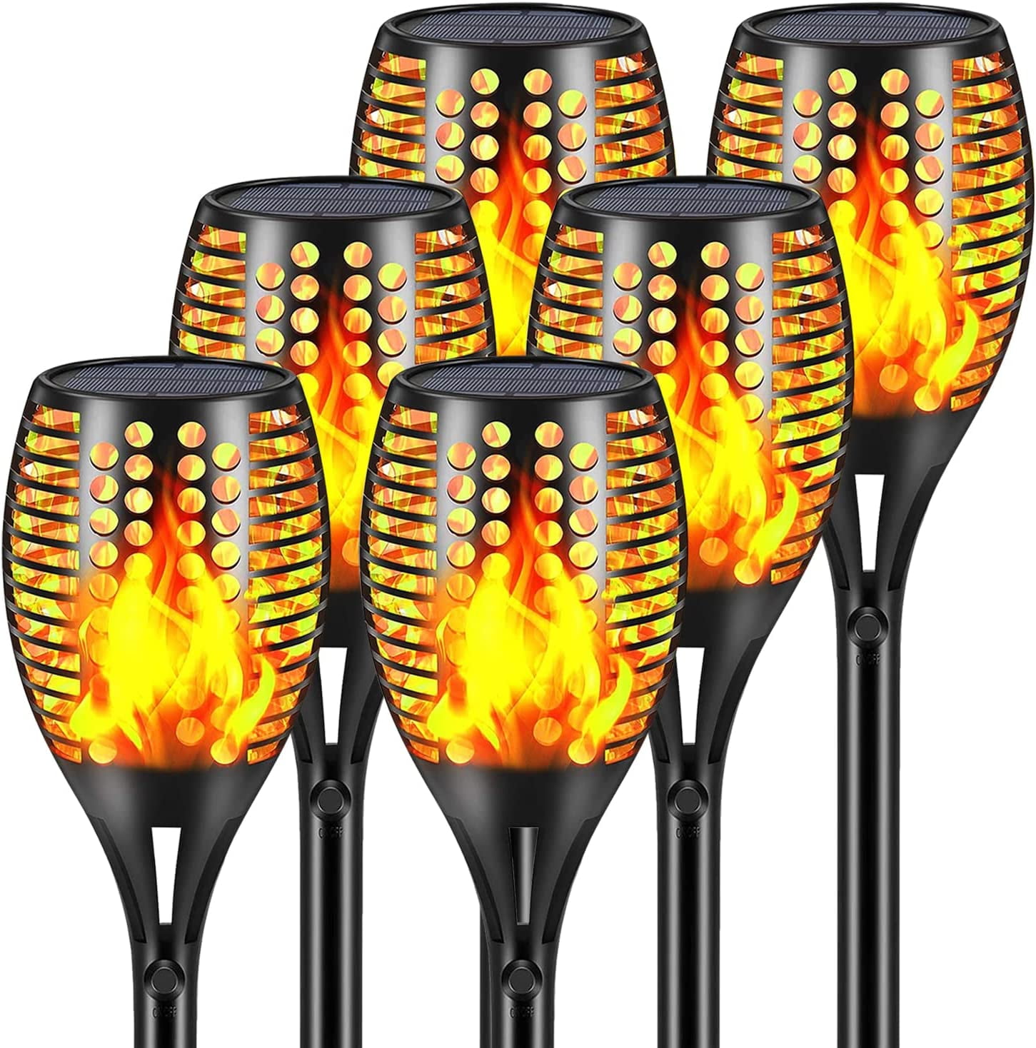 Upgraded Larger Solar Torch Lights, Waterproof Outdoor Dancing Flames