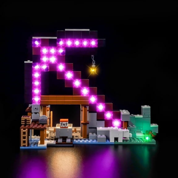 Upgraded Led Light Kit Compatible with Lego Minecraft The Pickaxe Mine Building Set, Lights Decoration Compatible with Lego 21277 (Model Not Included)