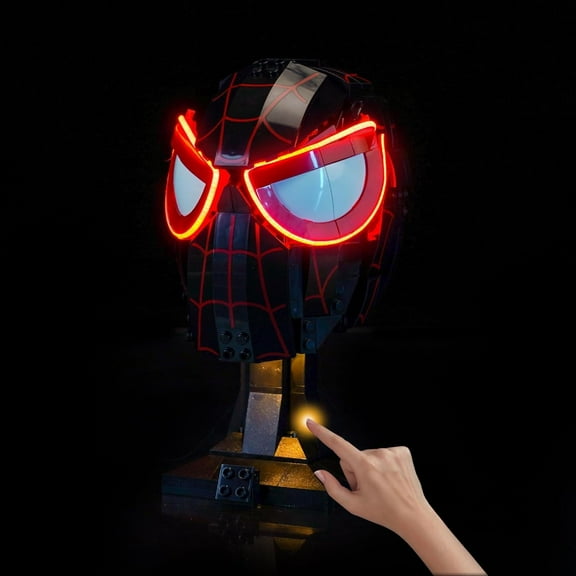 Upgraded Led Light Kit Compatible with Lego Miles Morales' Mask Building Set, Light Control Version Compatible with Lego 76329 (Model Not Included)