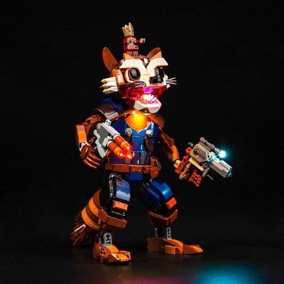 Upgraded Led Light Kit for Lego Rocket & Baby Groot Building Set, Light Control Version Compatible with Lego 76282 (Model Not Included)