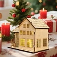 thumbnail image 1 of Upgraded Light-Up Handmade Wooden Christmas Village Houses For Crafts W, 1 of 8