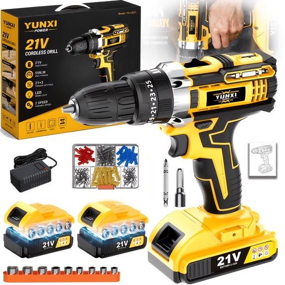 Upgraded Lightweight Cordless Drill, Portable Handheld Drilling Tool for Yard Renovation & DIY Construction Projects