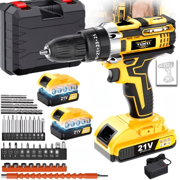 Upgraded Lightweight Cordless Drill, Portable Handheld Drilling Tool for Yard Renovation & DIY Construction Projects