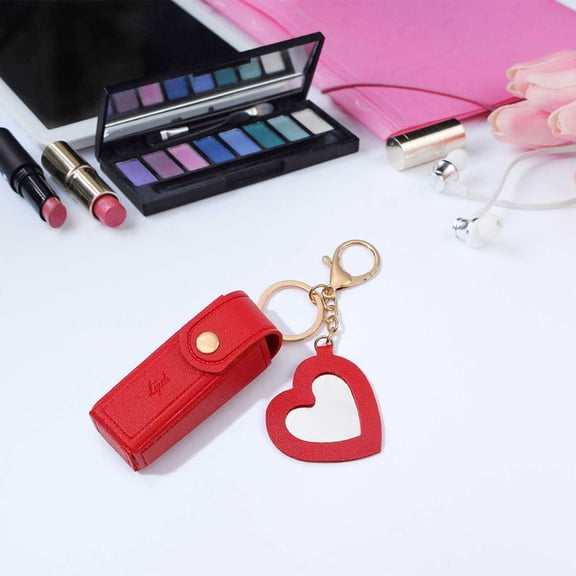 Upgraded Lipstick Storage Box With Mirror Coin Purse Keychain Lipstick Mini Storage Bag M