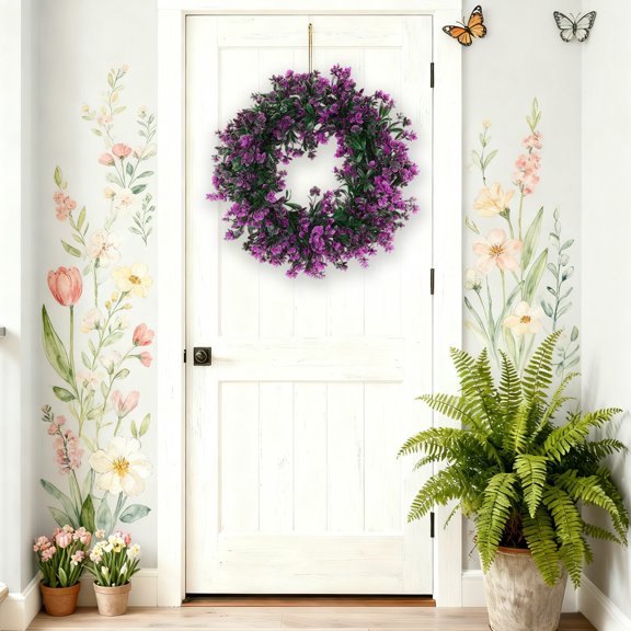 Upgraded Living Room Home Decoration Simulation Wreath Garden Door Head Decoration Wreath J