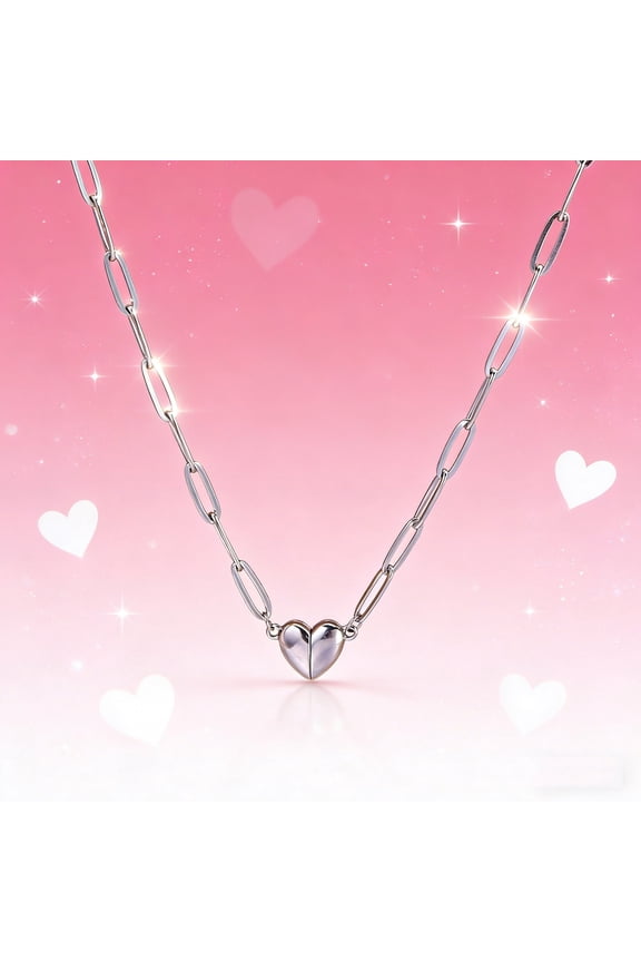 Upgraded Love Magnetic Necklace Spring Buckle Neck Chain Pendant Gift Z