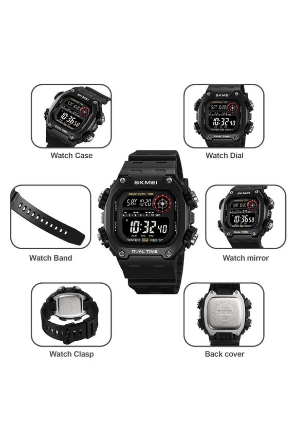 Upgraded Luminous Waterproof Multifunction Electronic Watch W