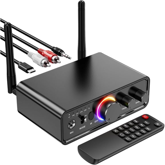 Upgraded M18 5.3 Audio Receiver Transmitter for Stereo TV, HiFi Low Latency Audio Adapter, Supports USB, , 3.5 mm AUX, DAC, Coaxial, Optical Input/Output