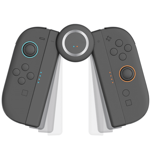Upgraded Magnetic Charging Grip for Switch 2 (2025), 5 Adjustable Rotation Positions for Joycon 2 Controller, Play While Charging with LED Indicator, 1.5m Cable, Ergonomic Lightweight Design