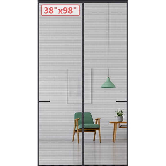 Upgraded Magnetic Screen Door for Tall Door to 38x98 with 42 Longer & Stronger Magnets,Retractable Screen Doors,Heavy Duty Fiberglass Mesh Door Screen Magnetic Closure for Single Door