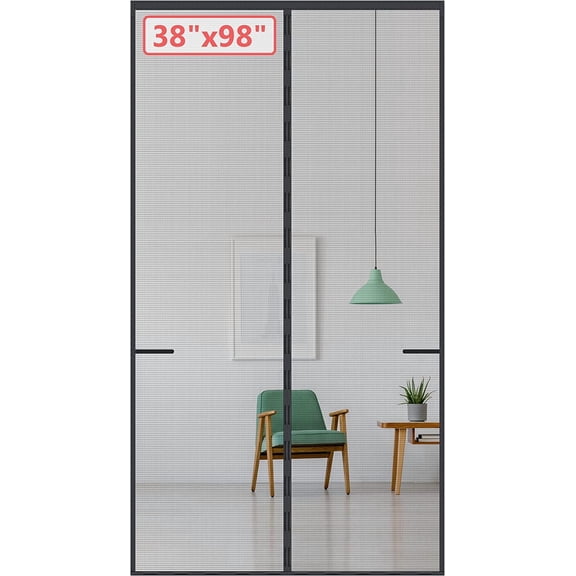Upgraded Magnetic Screen Door for Tall Door to 38x98 with 42 Lonr & Stronr Magnets,Retractable Screen Doors,Heavy Duty Fiberglass Mesh Door Screen Magnetic Closure for Single Door