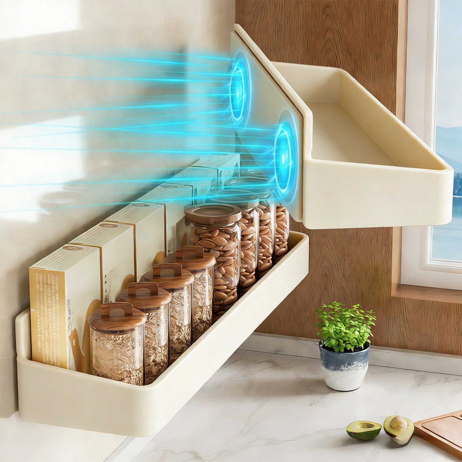 Upgraded Magnetic Storage Rack Non Perforated Refrigerator Wall Mounted ...