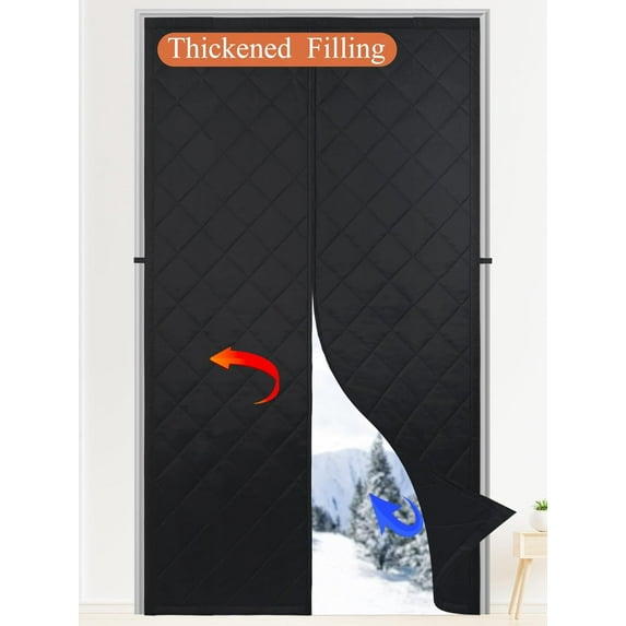 Upgraded Magnetic Thermal Insulated Door Curtain,Thicken Polyester Fiberfill & Thicker Oxford Fabric,Temporary Magnetic Screen Door, Retractable Door Curtains for Doorways,Folding Doors for Room
