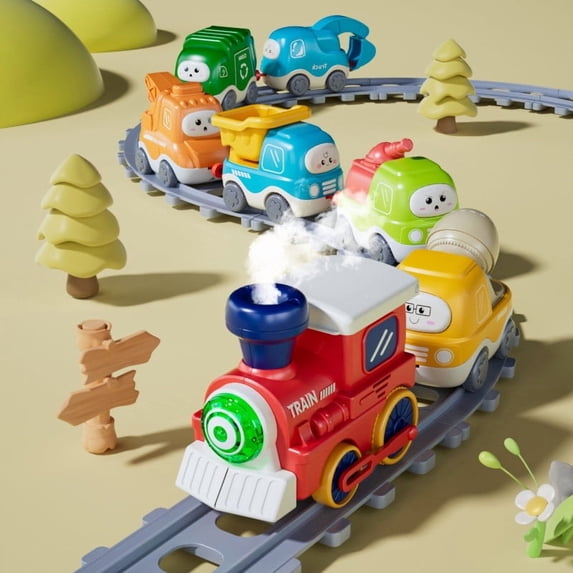 Upgraded Magnetic Train Set With Track - DIY Track And Magnetic Train Toy With Lights And Sounds Toddler Toy For Boys And Girls 3+ Educational Building Play Set G