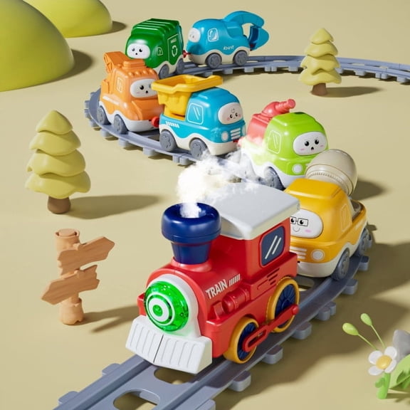 Upgraded Magnetic Train Set With Track - DIY Track And Magnetic Train Toy With Lights And Sounds Toddler Toy For Boys And Girls 3+ Educational Building Play Set G