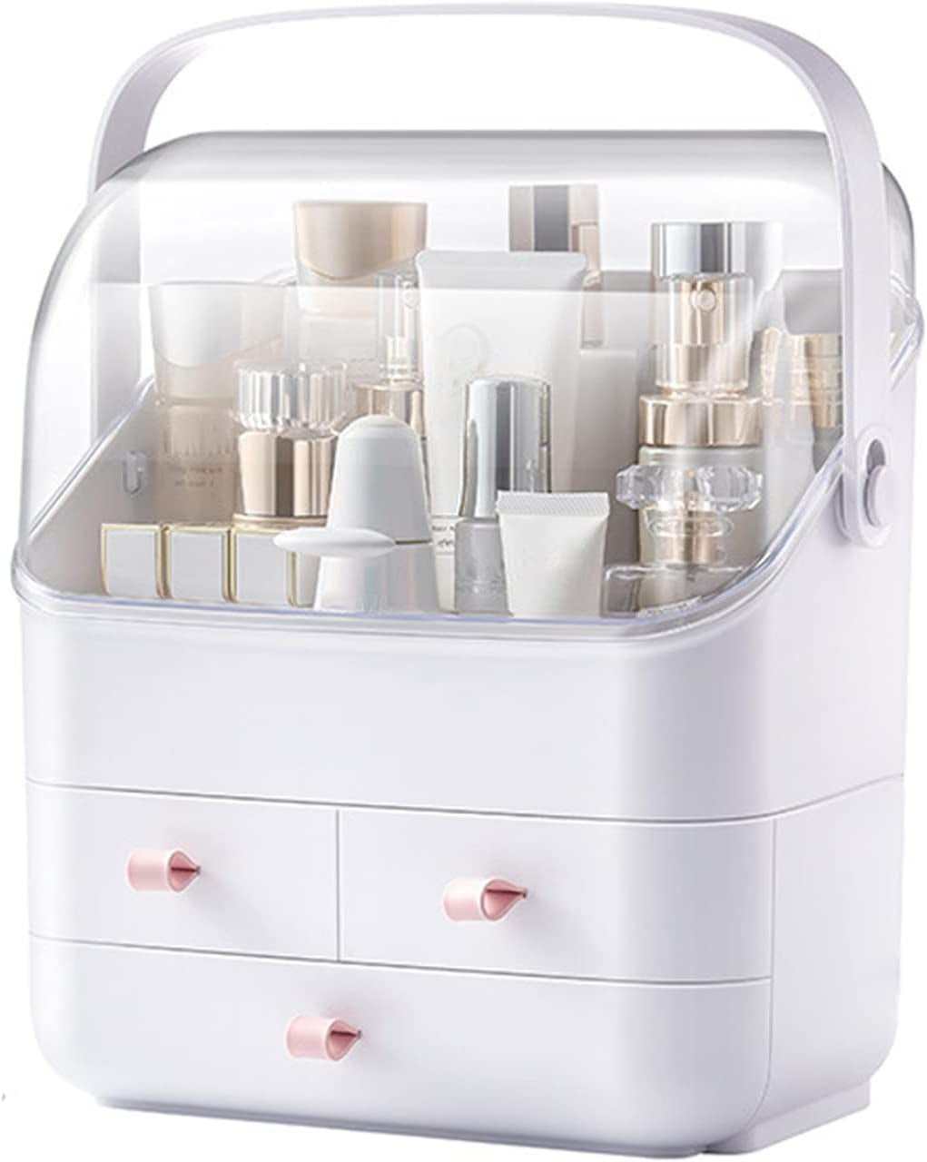 Upgraded Makeup Organizer, Large cosmetic storage box,Waterproof &  Dustproof Cosmetic Organizer Box,Fully Open Makeup Display Boxes,Makeup  Caddy