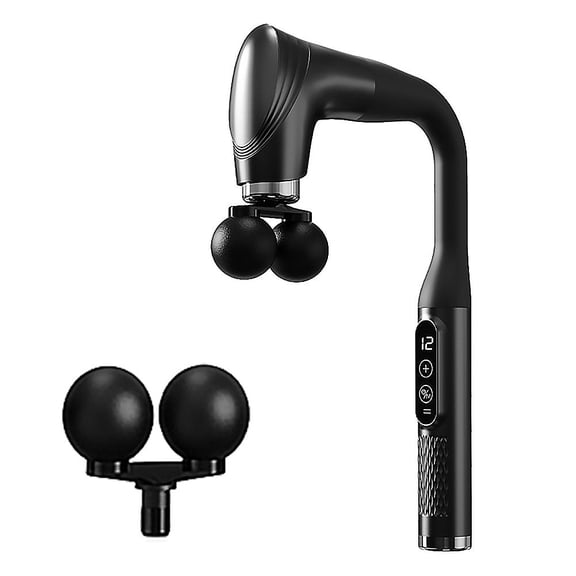 Upgraded Massage Gun with Extended Handle for Deep Tissue Muscle Relief, Hot Compress, Portable Percussion Massager for Neck, Back, Shoulders, Waist, Legs Pain Relief