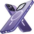 thumbnail image 1 of Upgraded Matte Case for iPhone 14 Pro Case,[12FT Military Grade Protection][Compatible with MagSafe] Slim Sleek Touch Translucent Phone Cover, Matte Purple, 1 of 11