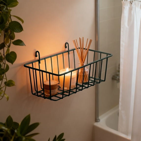 Upgraded Metal Basket Wall Basket For Storage Sundries Basket Kitchen Seasoning Rack Shower Toiletries Basket Kitchen Accessories Sundries Basket C