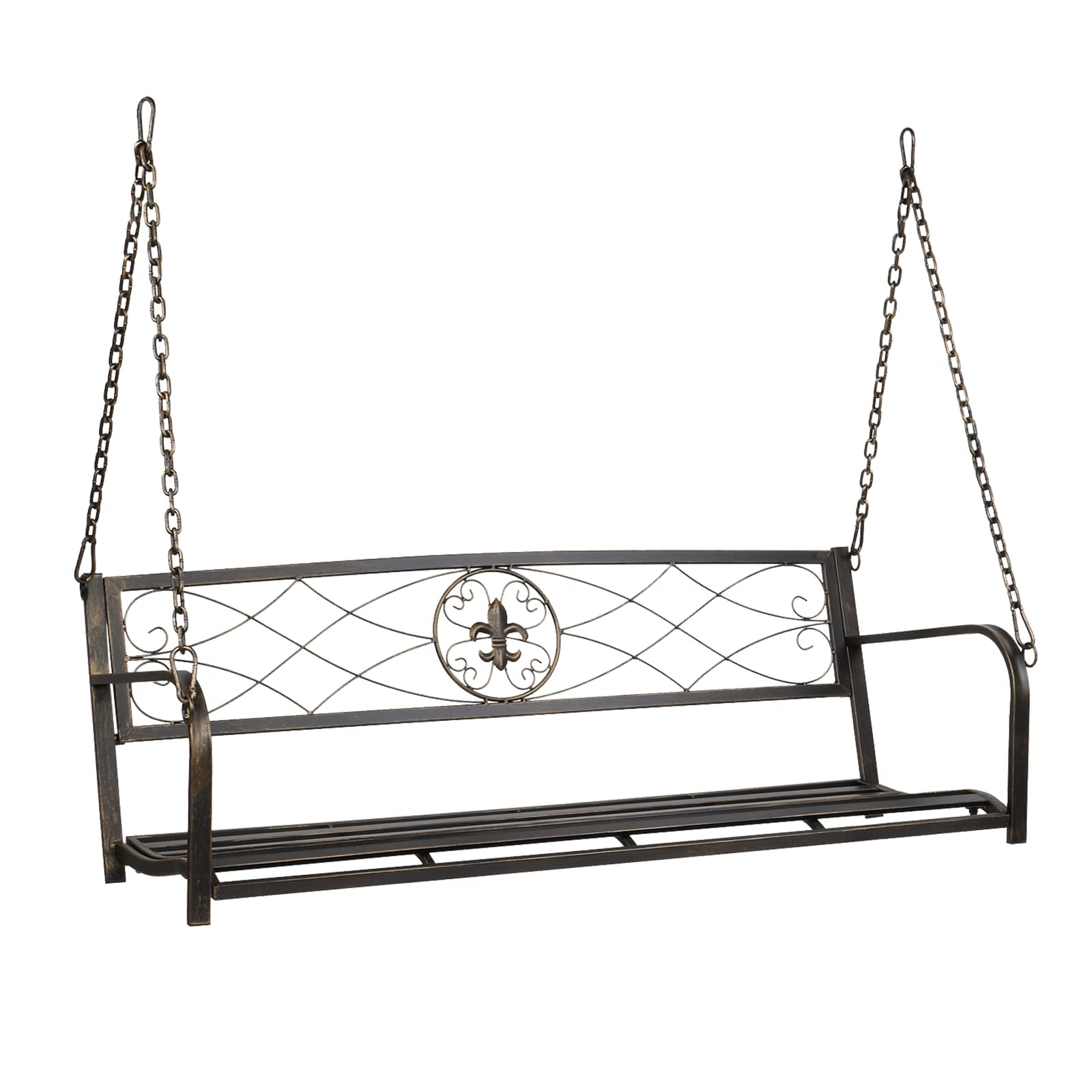 Upgraded Metal Patio Porch Swing, 660 LBS Weight Capacity Steel Porch