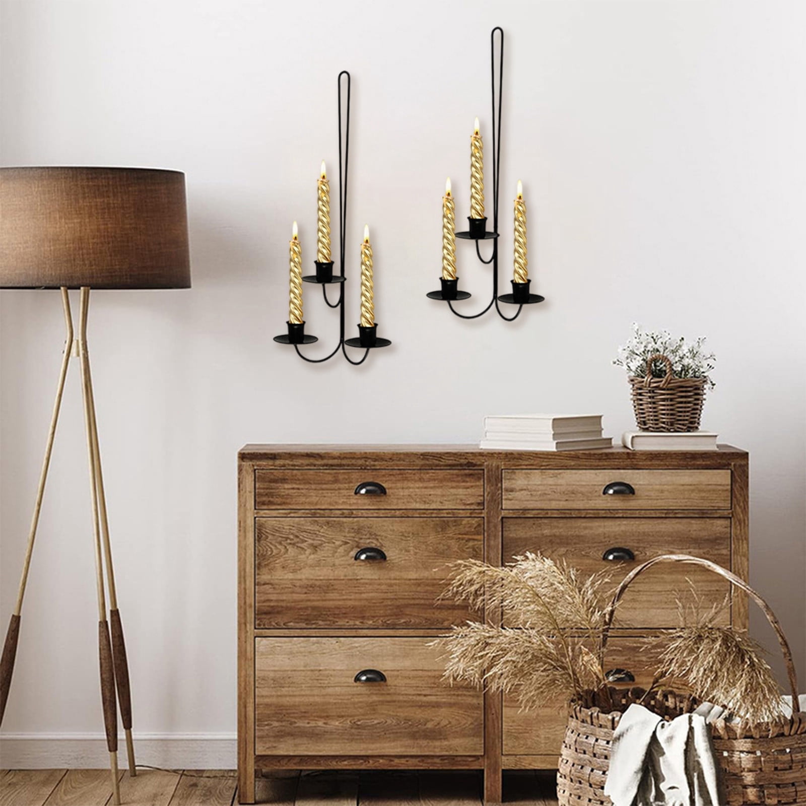 Upgraded Metal Wall Candlesticks Wall Mount Candle Holders Modern Wall