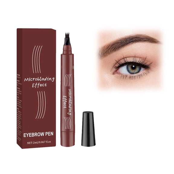 Upgraded Microblading Eyebrow Pencil, Micro-Fork Tip Precise Eyebrow Pen, Waterproof Long Lasting Natural Hair-Like Brow Pencils for Women – 2026 New, Beginner-Friendly, Smudge-Proof (Red Brown)