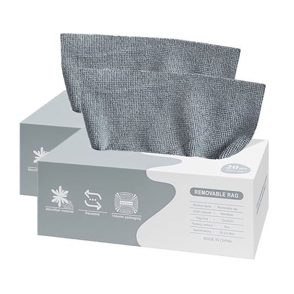 Upgraded Microfiber Cleaning Cloth Rags In A Box 20 Count 7.9" X 7.9" Reusable Microfiber Towels For Cars Edgeless Towels R