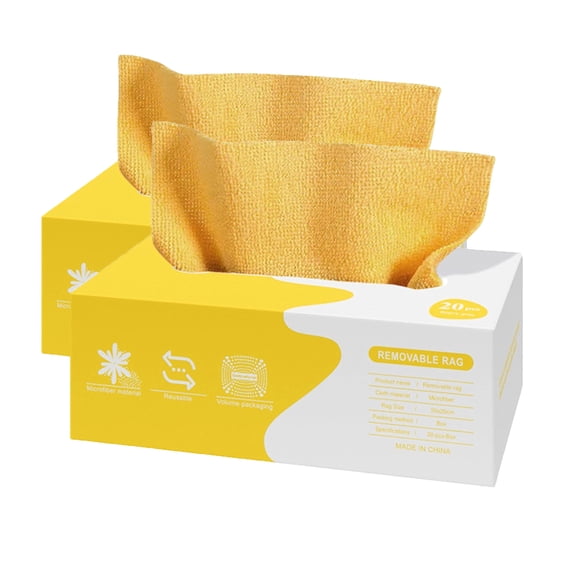 Upgraded Microfiber Cleaning Cloth Rags In A Box 20 Count 7.9" X 7.9" Reusable Microfiber Towels For Cars Edgeless Towels T