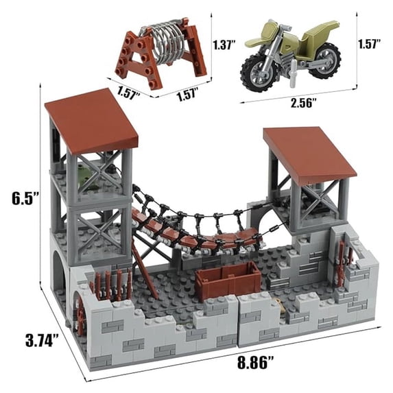 Upgraded Military Base Building Block Sets WW2 Army Models Mini Army Supplies Guns Kids Toys Boys Toys