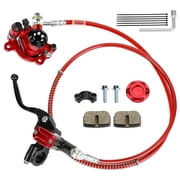 Upgraded Mini Bike Hydraulic Brake Kit Compatible with Baja Doodle Bug DB30 Blitz Dirt Bug Racer Predator 79cc 97cc 212cc 2.8hp 3.0hp Engine Minibike Parts with Pads Red