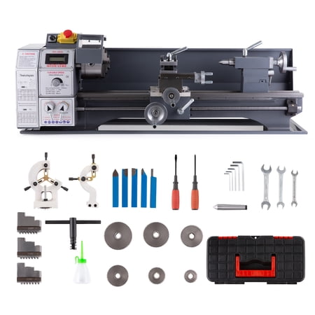 Upgraded Mini Metal Lathe 8.7x23.6 High-Speed 3 Jaw Chuck Brushless Motor Digital Display