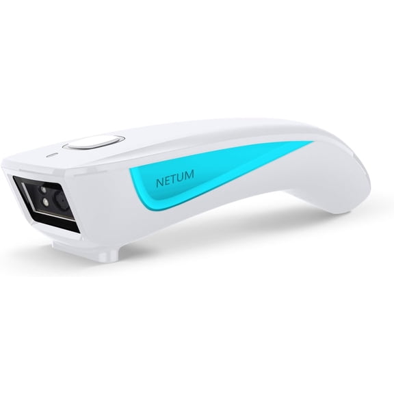 Upgraded Mini Wireless QR Barcode Scanner, 3 in 1 Bluetooth Portable Pocket Small 1D 2D Bar Code Reader, Automatic Fast, Precise scanning for POS, C850 White (1)
