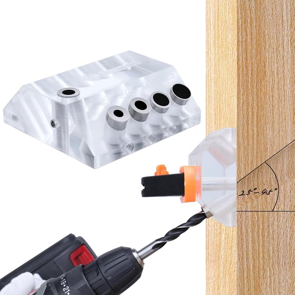 Upgraded Multi Angle Drill Guide Tool Drill Guide CT19 | Easy Viewing of Marks, 25/30/35/40/45/90 Drilling for Level Stairs Corners, 4 Track Sizes, Lighter Grip