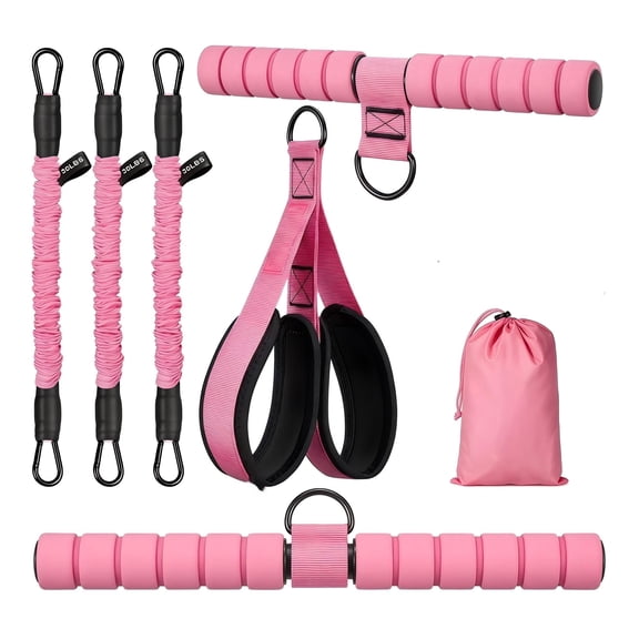 Upgraded Multifunction Pedal Resistance Band with Handle – 3 Adjustable Resistance Bands for Abdomen, Core, Legs, Arm & Waist Workout – Home Exercise Equipment for Women – 30lbs to 90lbs