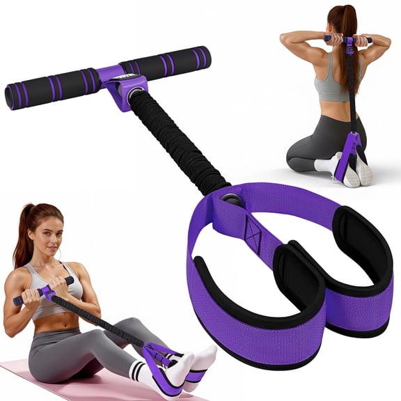 Upgraded Multifunction Pedal Resistance Band with Handle, 55LBS Thickened Band for Core, Arm, Leg Workout, Portable Sit Up Equipment for Women