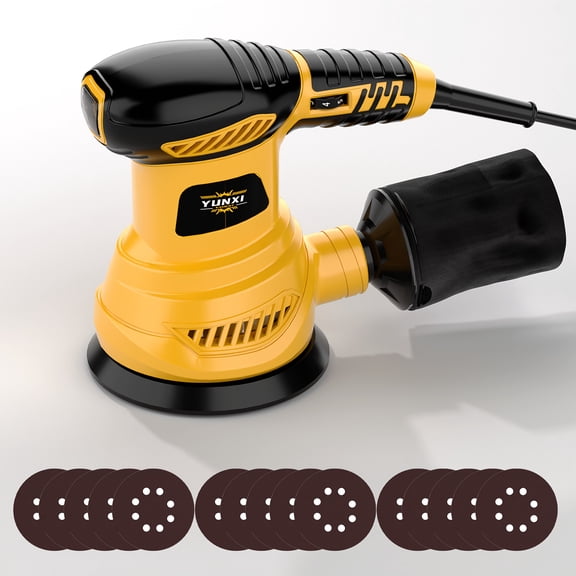 Upgraded Multifunctional Brushless Sander, Disc & Orbital Sander with Variable Speed, Ergonomic Grip & Dust Collection System for Woodworking & Auto Polishing