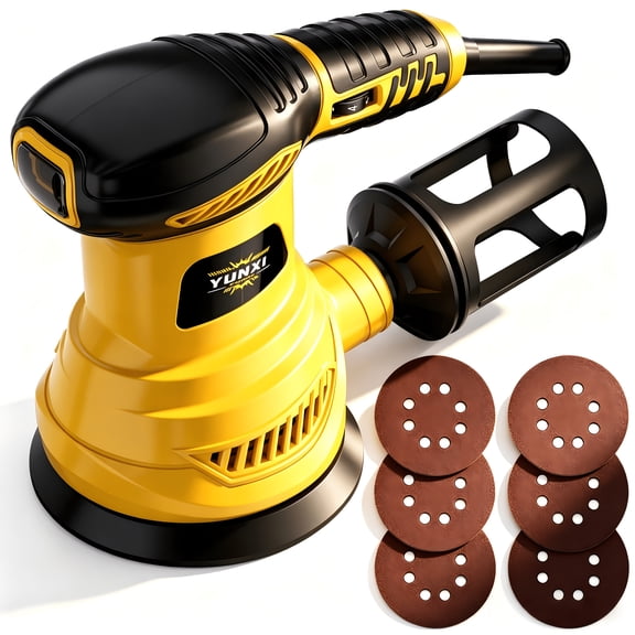Upgraded Multifunctional Brushless Sander, Orbital & Disc Sander with Variable Speed, Ergonomic Grip & Dust Collection System for Woodworking