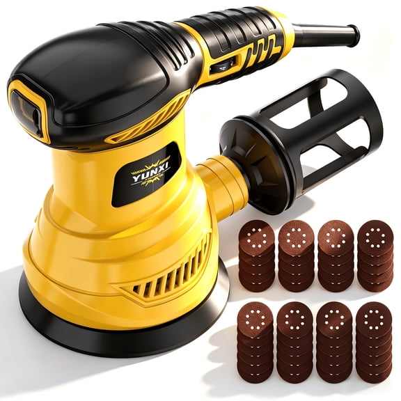 Upgraded Multifunctional Brushless Sander, Orbital & Disc Sander with Variable Speed, Ergonomic Grip & Dust Collection System for Woodworking