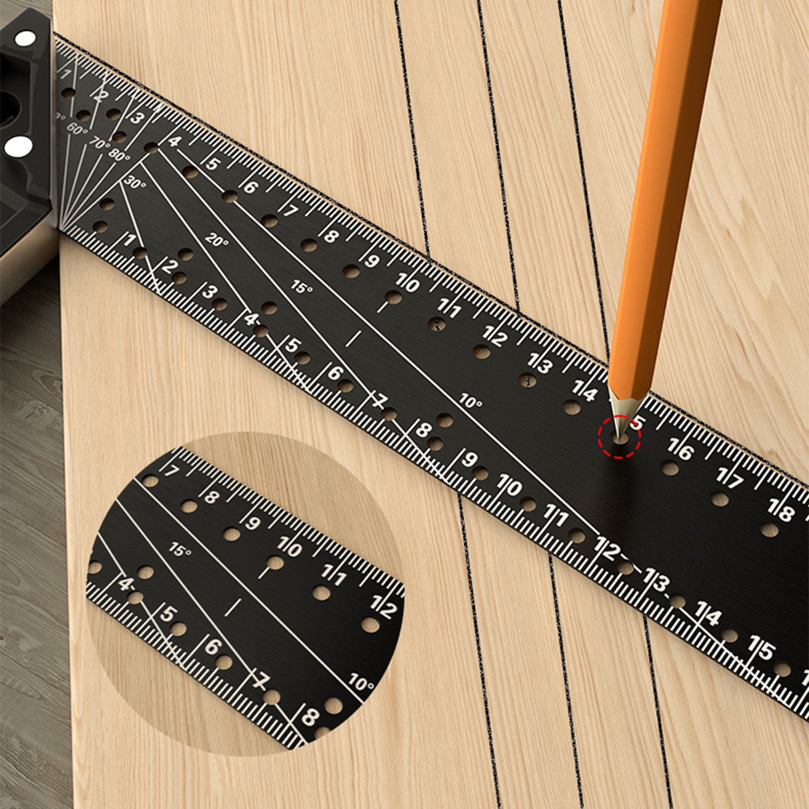 Upgraded Multifunctional right-angle ruler 90-degree hole ruler ...