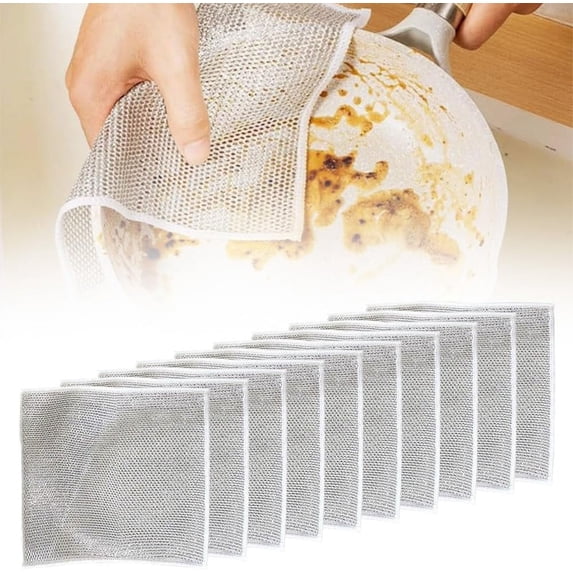 Upgraded Multipurpose Wire Dishwashing Rags for Wet and Dry, 2024 New Non Scratch Wire Dishcloth Scrubbing Wire Dishwashing Rags, Wire Washing Cloth Dish Rags for Washing Dishes Household Supplies