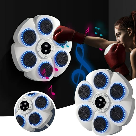 Upgraded Music Boxing Machine for Adults and Kids, Boxing Machine Wall Mounted Music, Smart Bluetooth Music Boxing Trainer, Music Boxing Machine for Adults, Indoor and Gym (White)