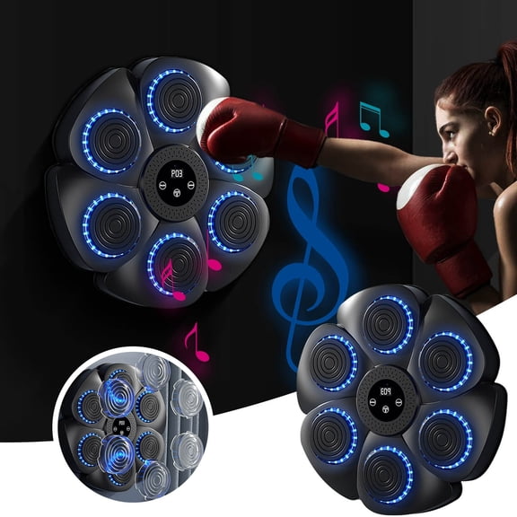 Upgraded Music Boxing Machine for Adults and Kids, Boxing Machine Wall Mounted Music, Smart Bluetooth Music Boxing Trainer, Music Boxing Machine for Adults, Indoor and Gym (Black)