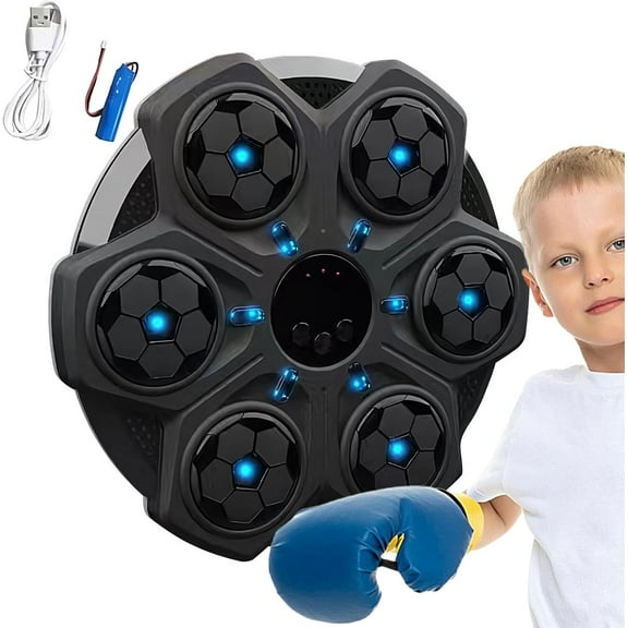 Upgraded Music Boxing Machine for Kids and Adults, Wall Punching Machine with Bluetooth, LED Music Punch Machine with Glove, Home Boxing Equipment for Girls Teenagers(Black)