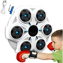 Upgraded Music Boxing Machine for Kids and Adults, Wall Punching Machine with Bluetooth, LED Music Punch Machine with Glove, Home Boxing Equipment for Girls Teenagers(White)