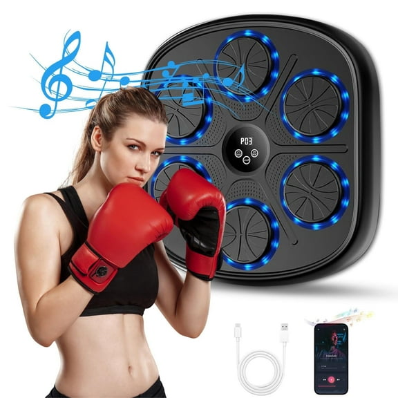Upgraded Music Boxing Machine, Smart Bluetooth Boxing Music Workout Machine for Adults, Wall Mounted Music Boxing Machine with Smart Display Screen for Home, Indoor and Gym
