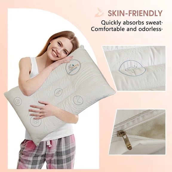 Upgraded Neck Protection Pillows Knitted Class Pillows Core Breathable Adult Household College Student Soft
